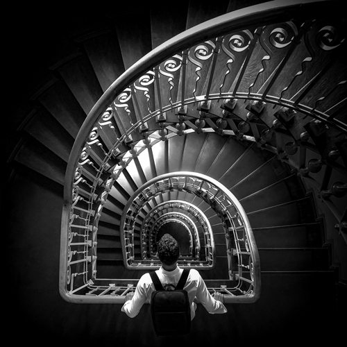 berlin staircase blackandwithe